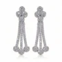 18k gold plated full pave cz tassel drop earrings