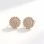 sparkling pave cubic zirconia round stud earrings