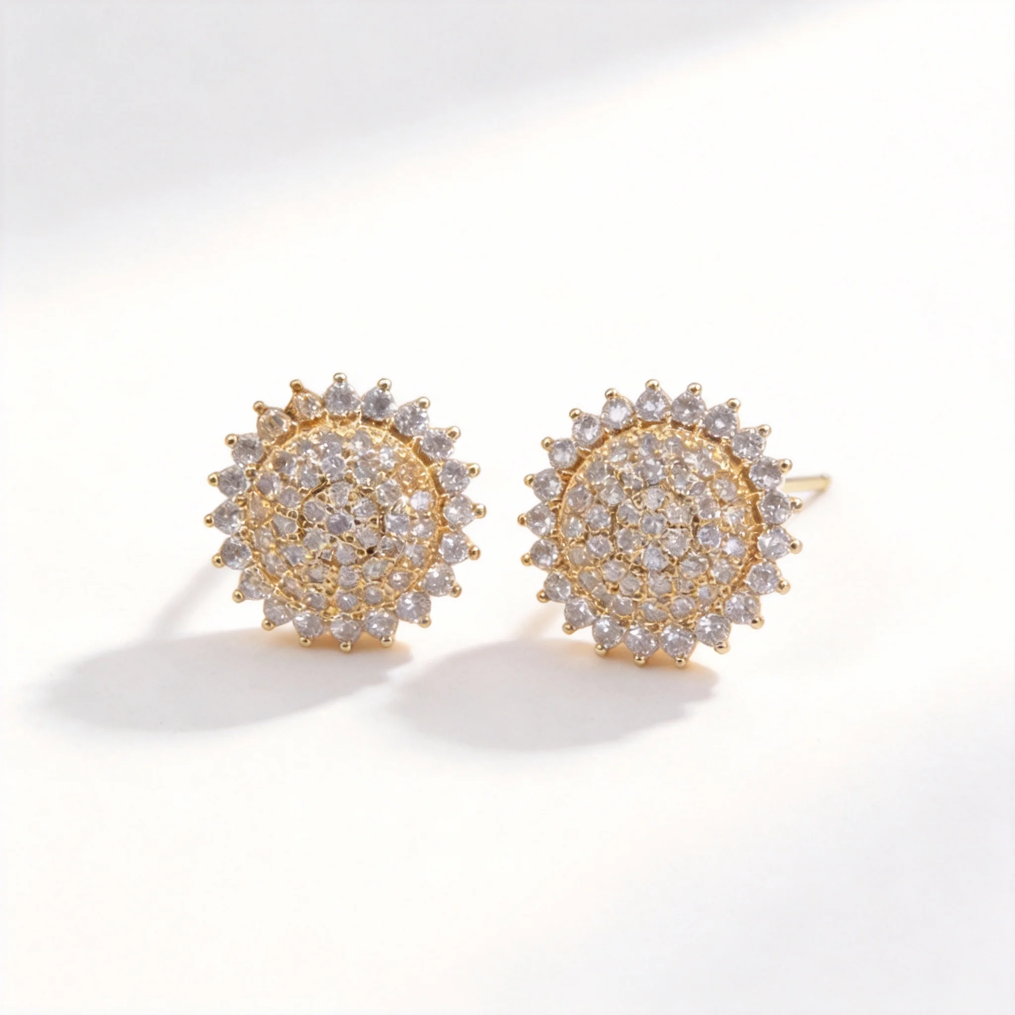 sparkling pave cubic zirconia round stud earrings