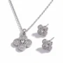 clover full pave cz jewelry set