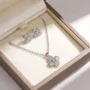clover full pave cz jewelry set