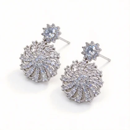 sparkling sunflower drop earrings