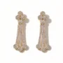 18k gold plated full pave cz tassel drop earrings